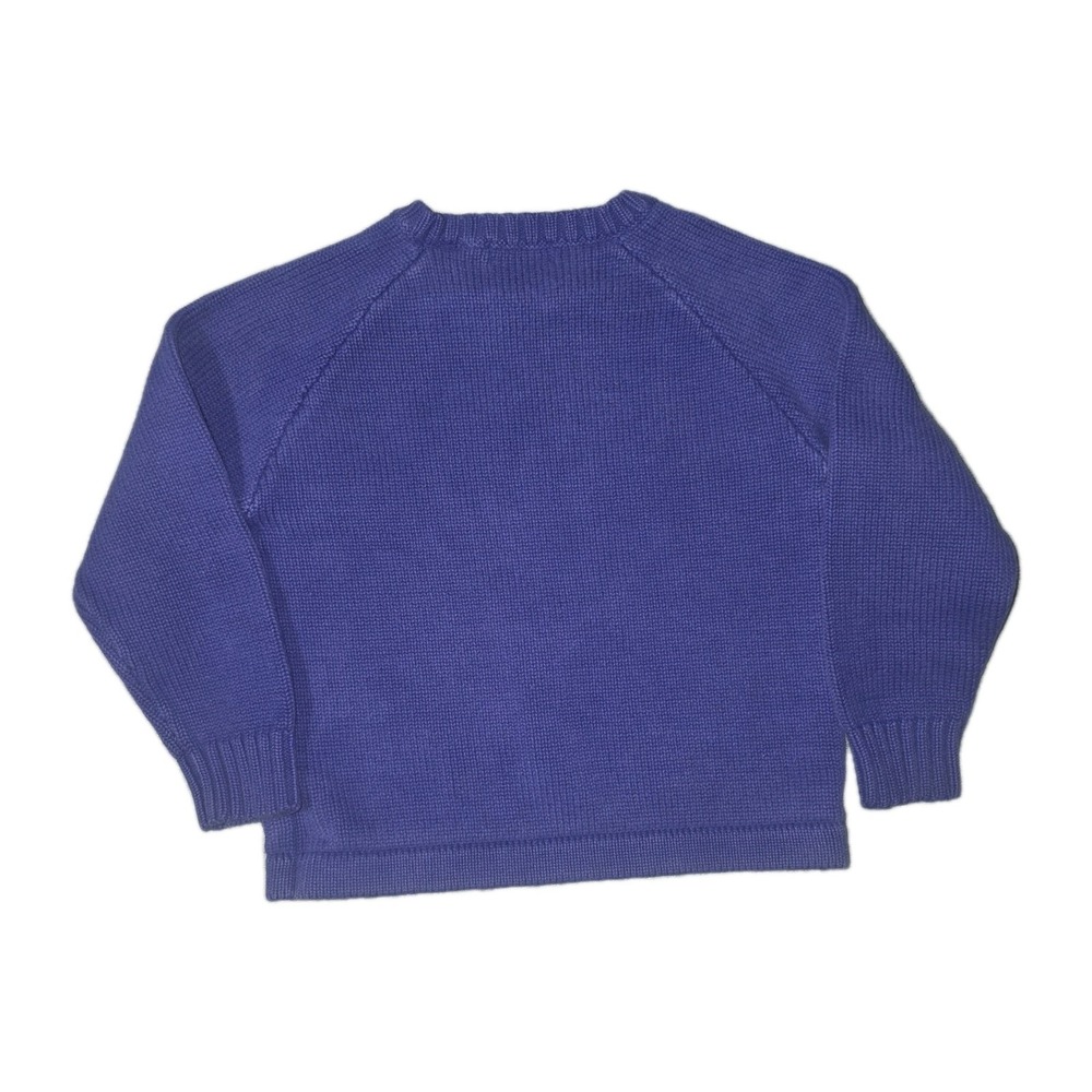 Vintage Polo Ralph Lauren Sweater Kid's Size 5 Blue with Black Pony Knit Heavy - Picture 2 of 8